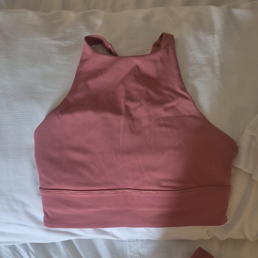 Lululemon Athletica Pink Fitted Crop Tank Top